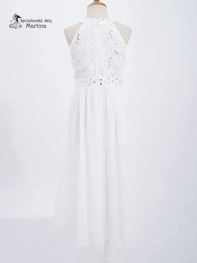 Dívčí kraťáskové šaty "Edita" - bílé  vel. 14