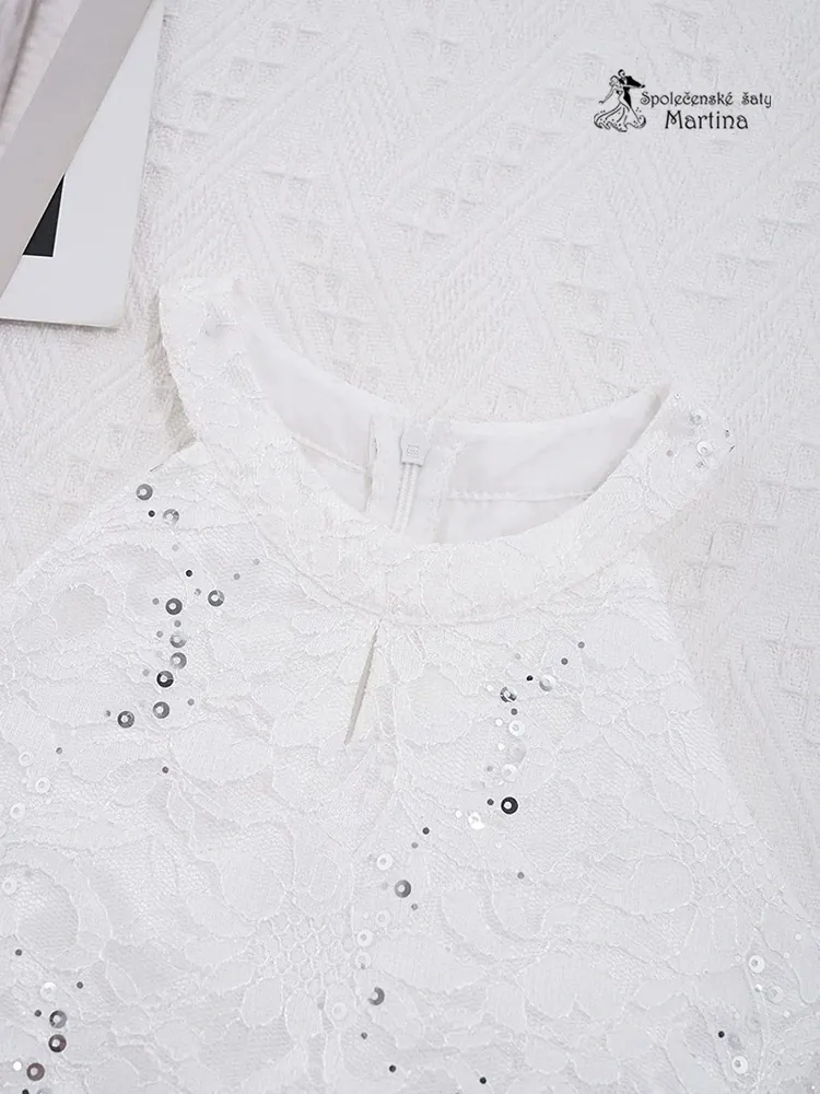 Dívčí kraťáskové šaty "Edita" - bílé  vel. 14