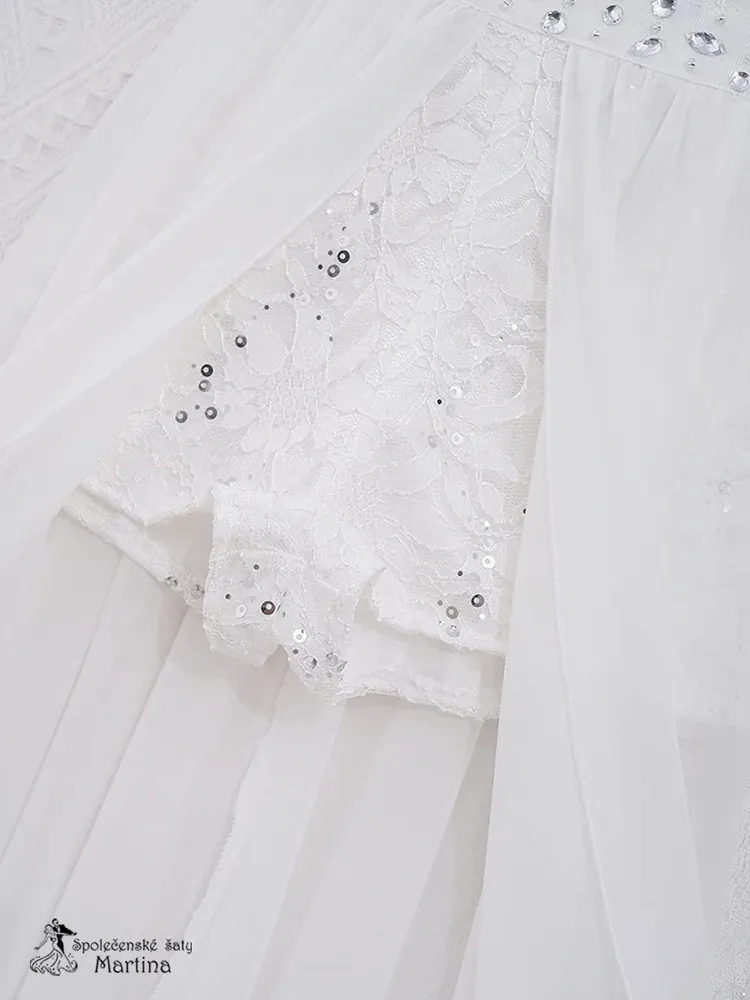 Dívčí kraťáskové šaty "Edita" - bílé  vel. 14