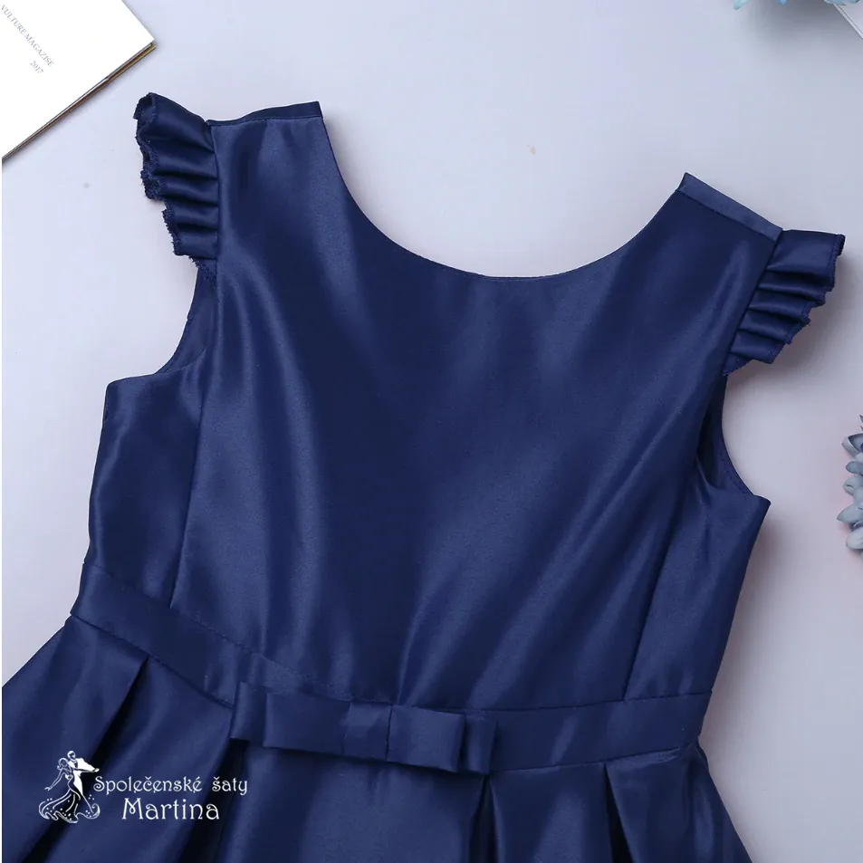 Dívčí šaty "Sabrinka" - tmavě modré - vel. 4