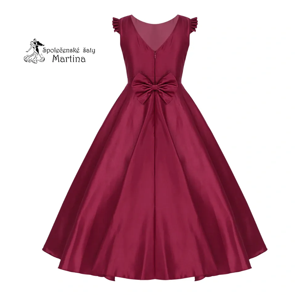 Dívčí šaty "Sabrinka" - vínové - vel. 4