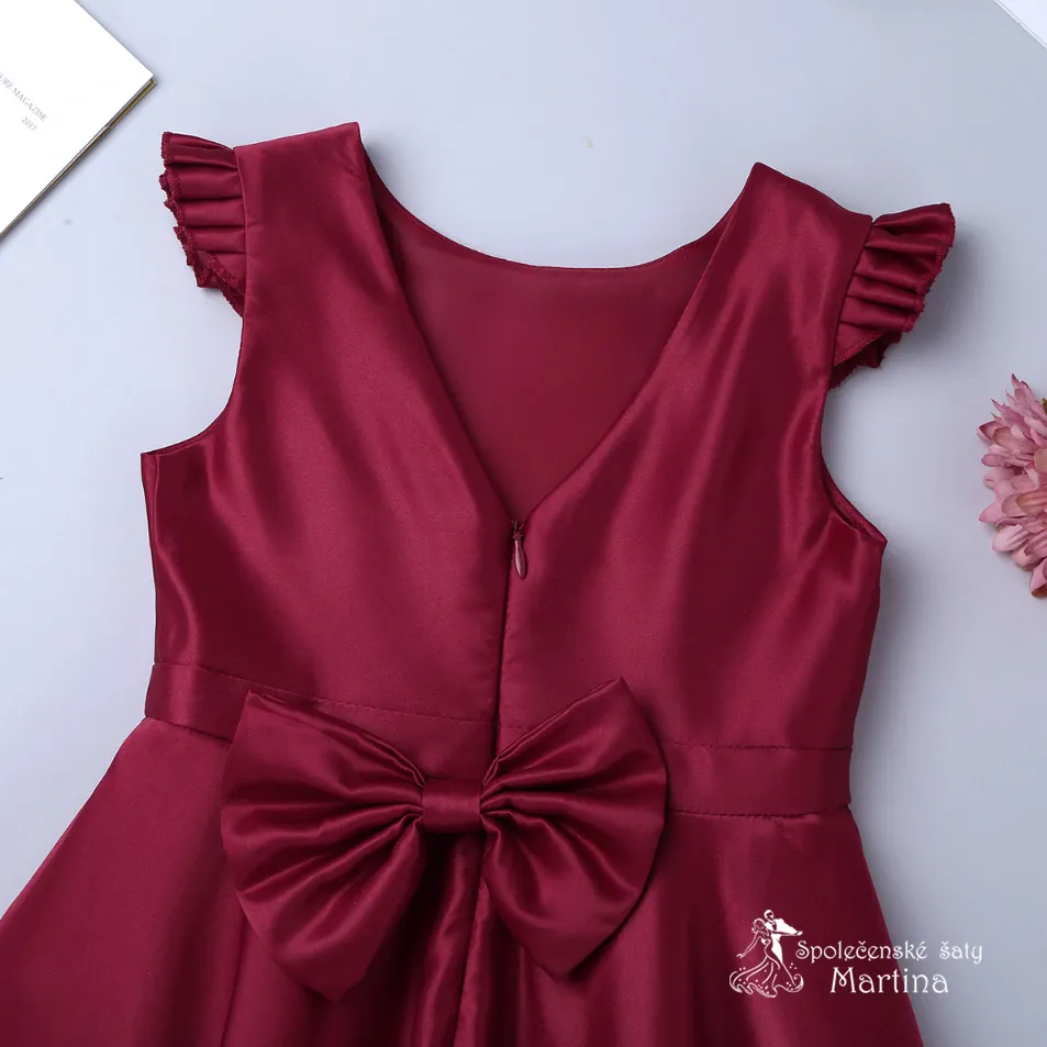 Dívčí šaty "Sabrinka" - vínové - vel. 4