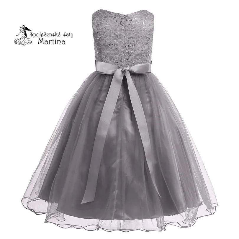 Dívčí šaty "Dianka" 2-16 let - šedé