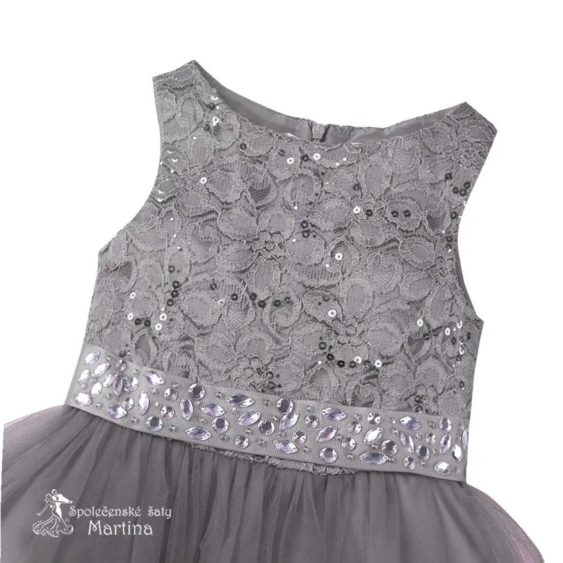 Dívčí šaty "Dianka" 2-16 let - šedé