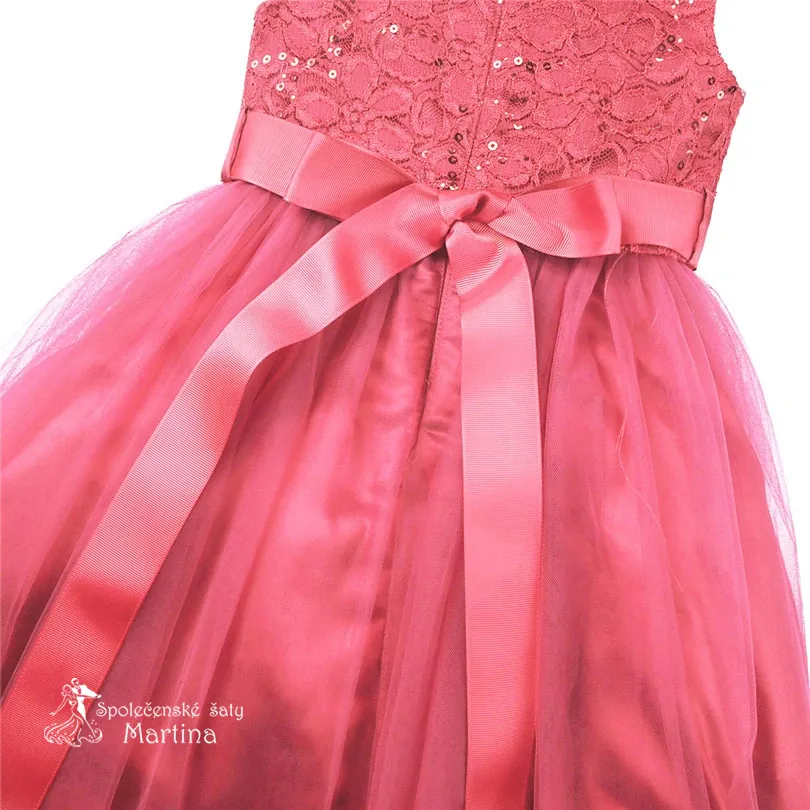 Dívčí šaty "Dianka" 2-16 let - korálové