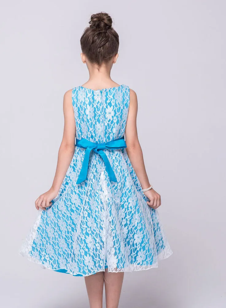 Dívčí šaty pro družičku "Andrea" - světle modré cca 11-12 let - vel. 160