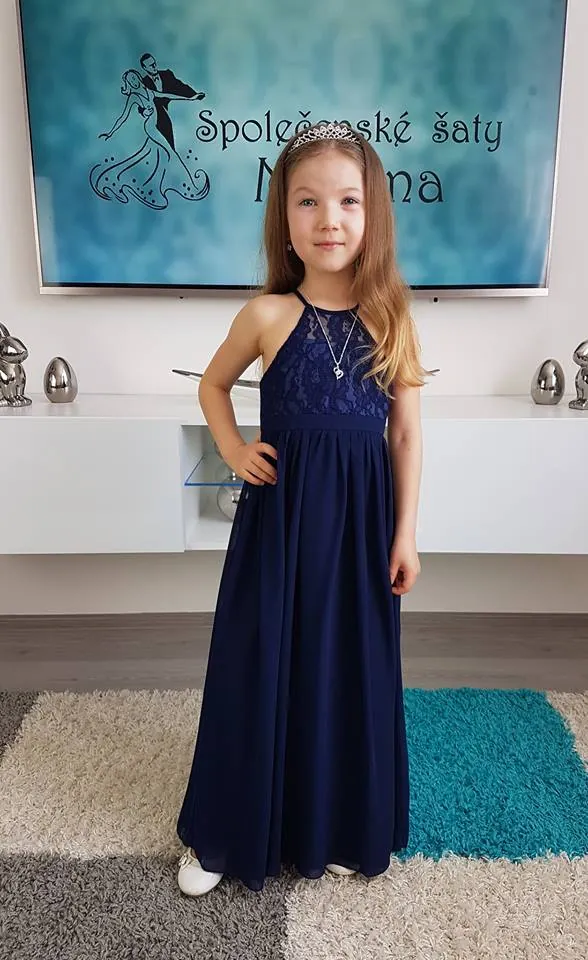 Dívčí šaty "Evelína" 4-16 let - tmavě modré