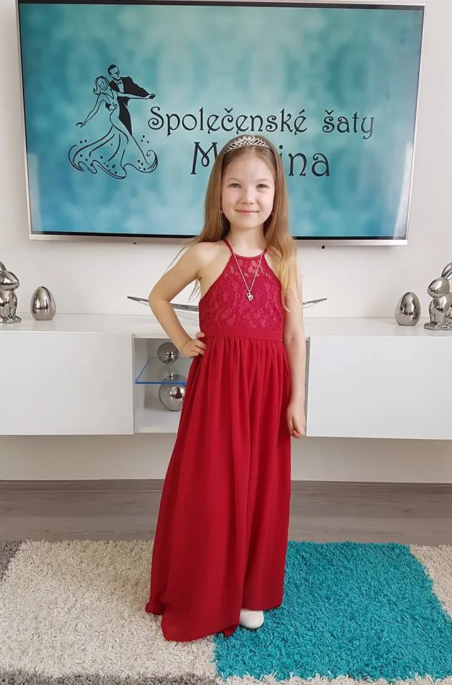 Dívčí šaty "Evelína" 4-16 let - vínové