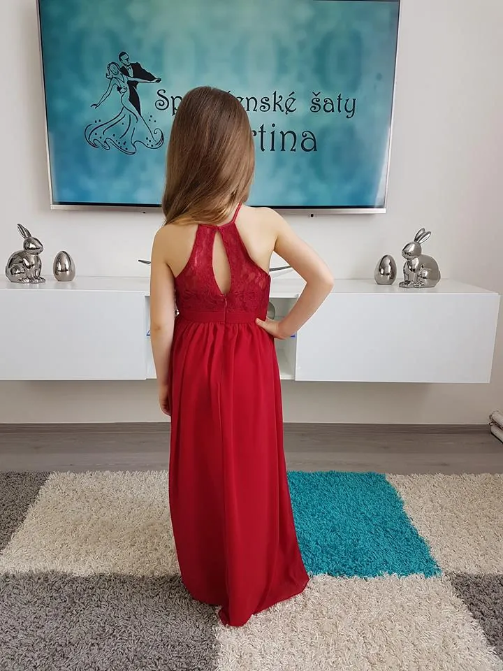 Dívčí šaty "Evelína" - vínové vel. 16