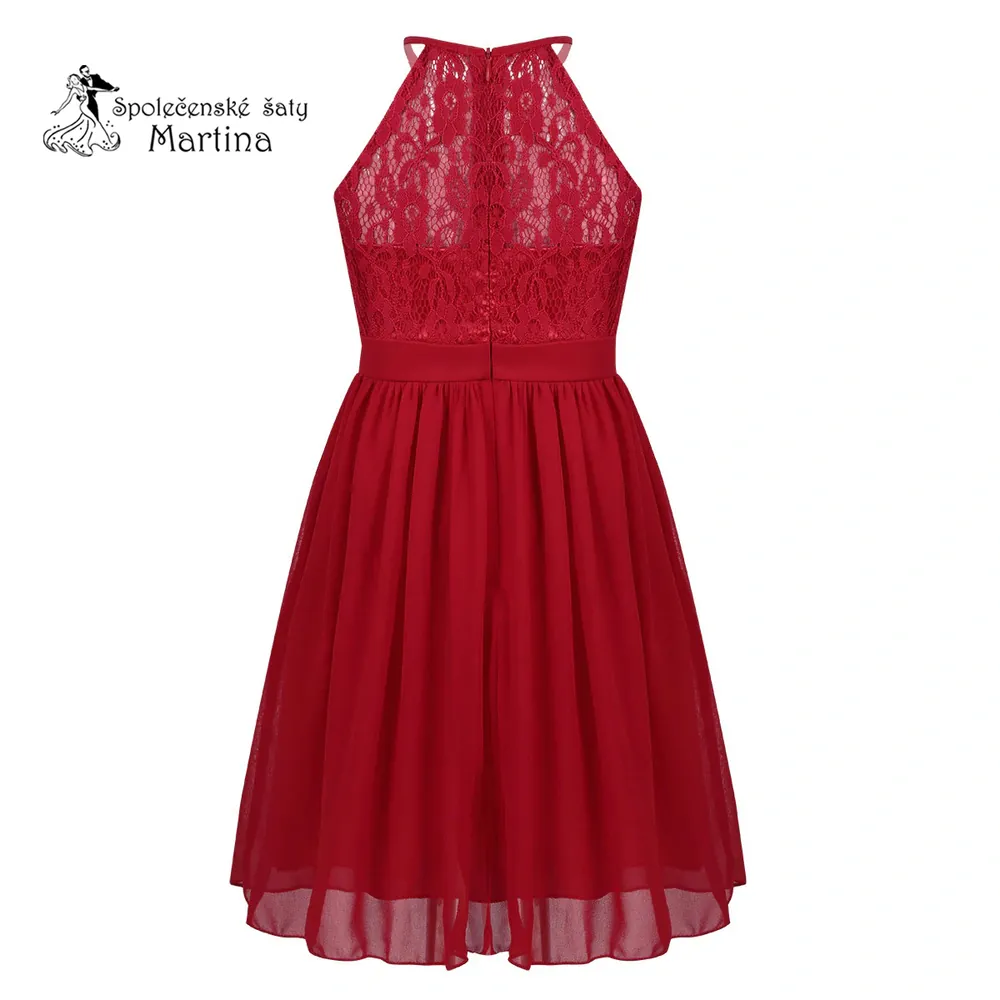 Dívčí šaty "Evelína krátké" 4-16 let - červené