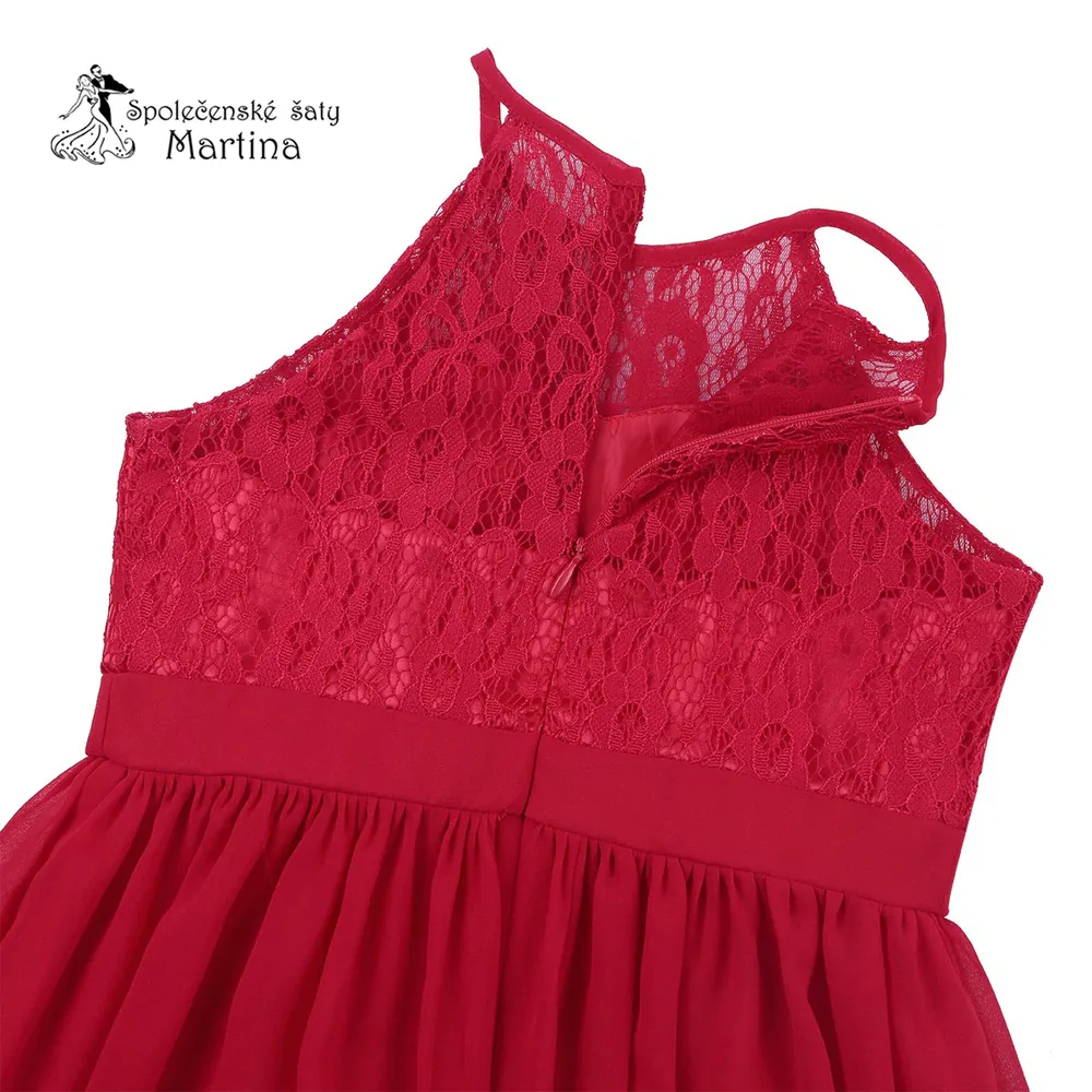 Dívčí šaty "Evelína krátké" - červené  vel. 6