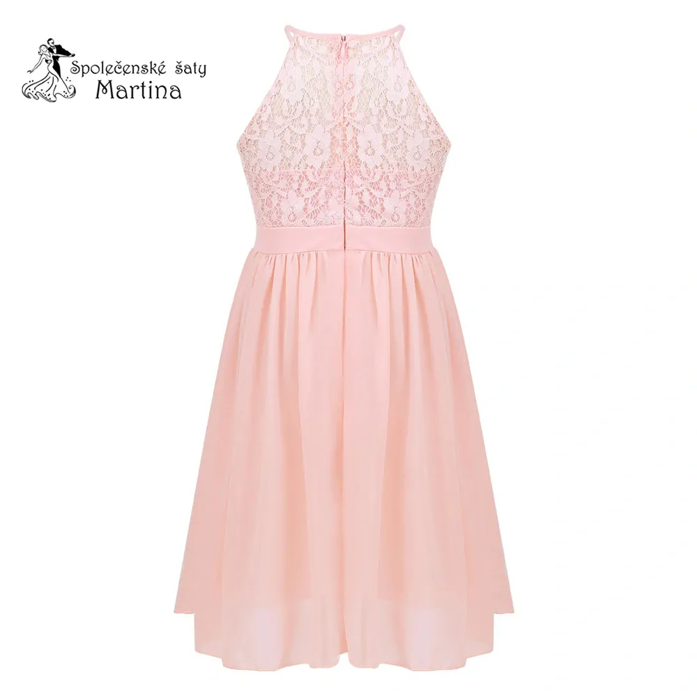 Dívčí šaty "Evelína krátké" 4-16 let - světle růžové