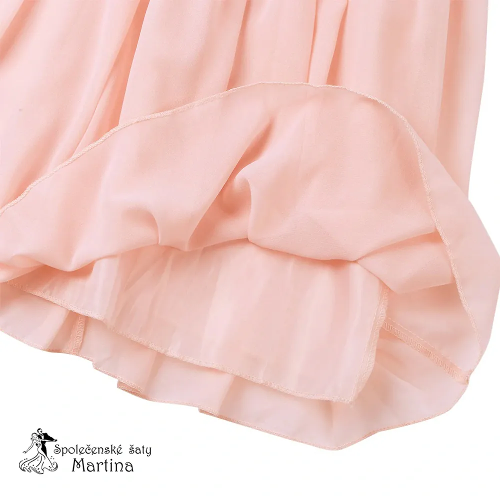 Dívčí šaty "Evelína krátké" 4-16 let - světle růžové