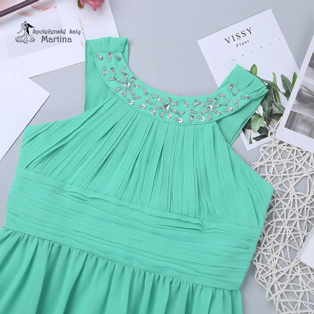 Mintové slavnostní šaty pro dívky "Dorotka" 4-14 let