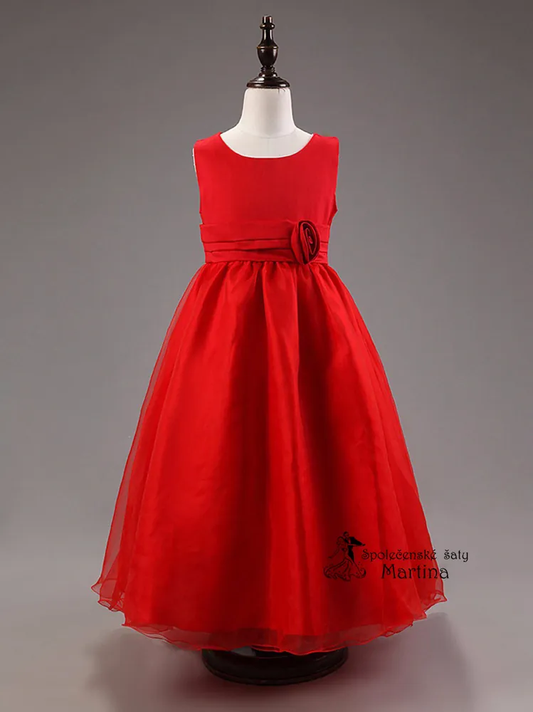 Dívčí šaty "Libuška" - červené 3-4 roky - vel. 100