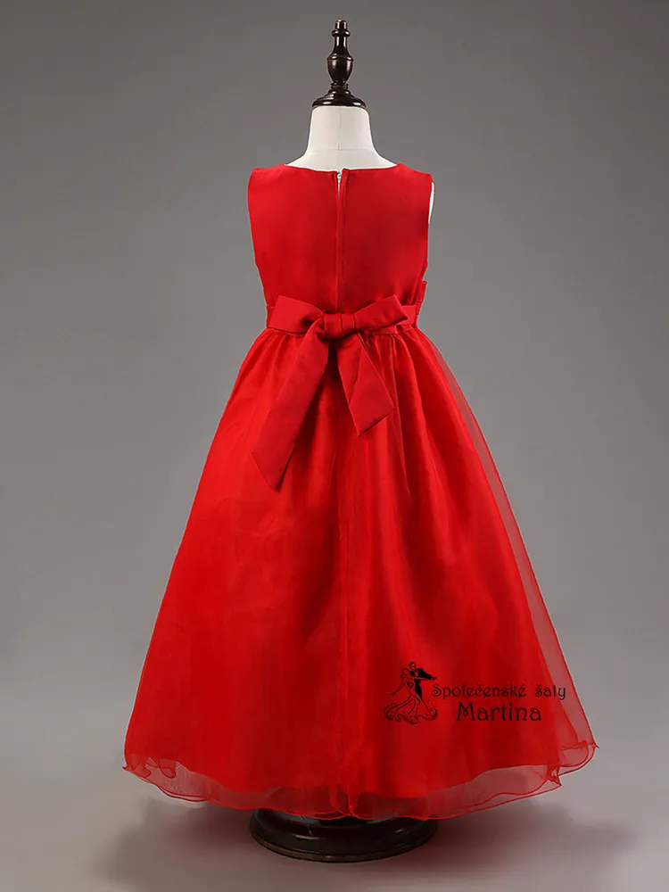 Dívčí šaty "Libuška" - červené 3-4 roky - vel. 100