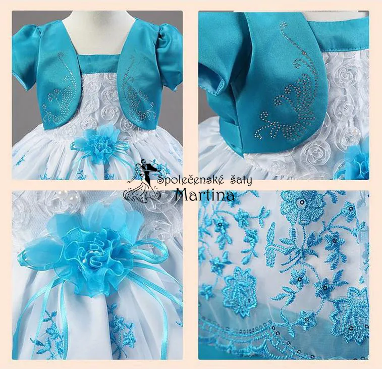 Dívčí šaty "Kristýnka" - modré 1-2 roky (vel. 90)