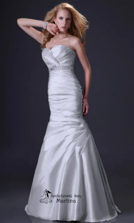 Stříbrné svatební šaty "Stela" - vel. 38