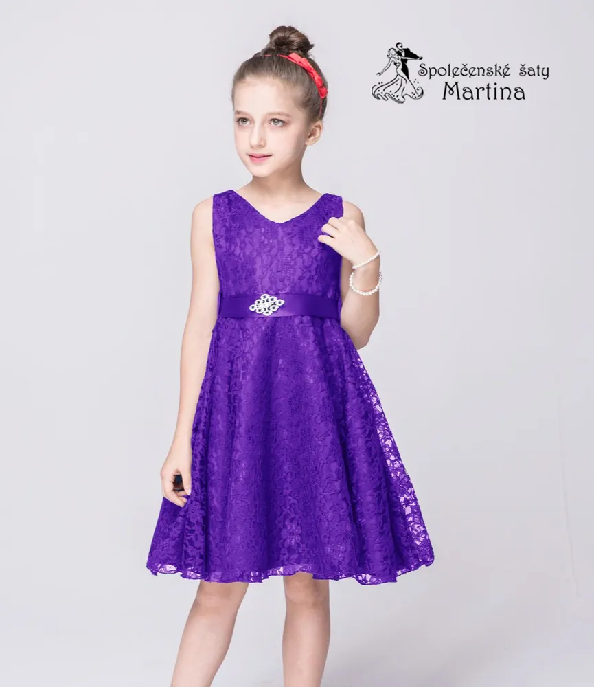 Dívčí šaty "Andrea" - fialové cca 6-7 let - vel. 130