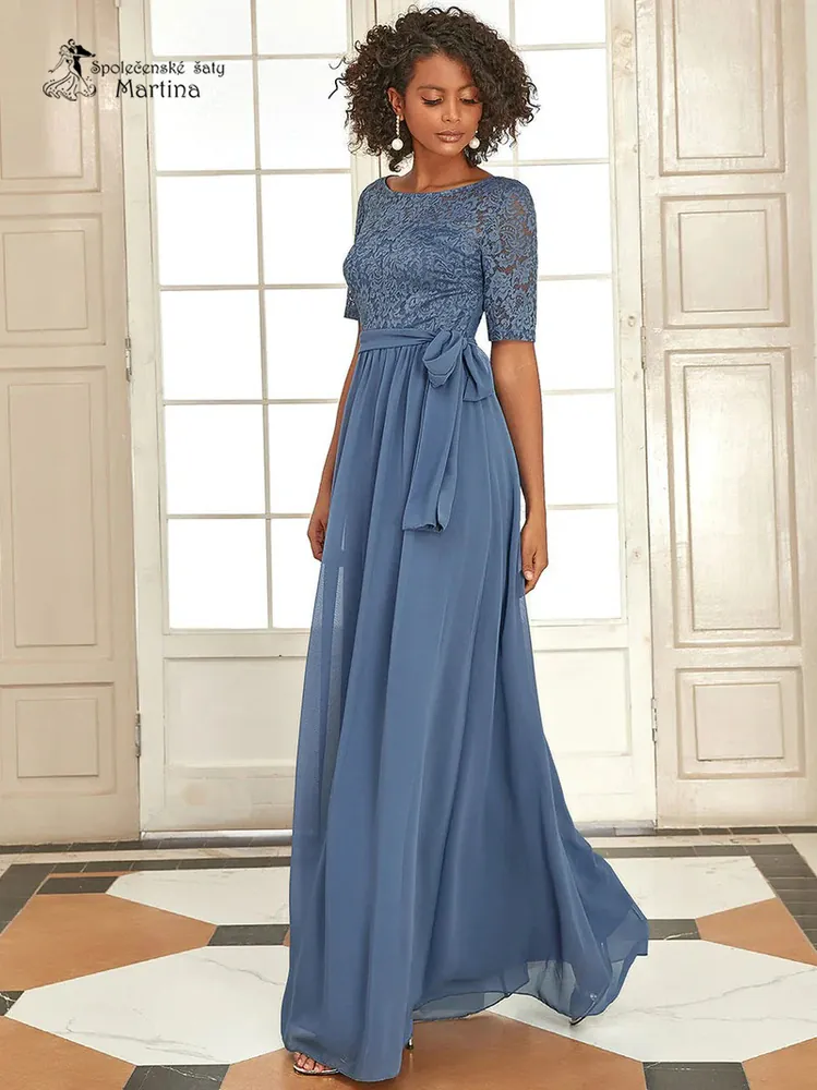 Společenské šaty "Leonne" v barvě dusty navy - vel. 34