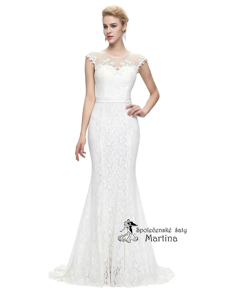 Svatební krajkové šaty trumpetového střihu "Rexanne" - vel. 32