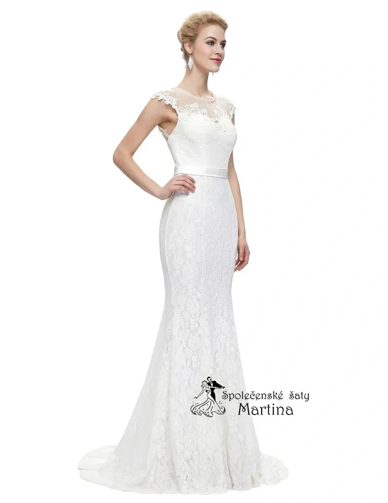 Svatební krajkové šaty trumpetového střihu "Rexanne" - vel. 32