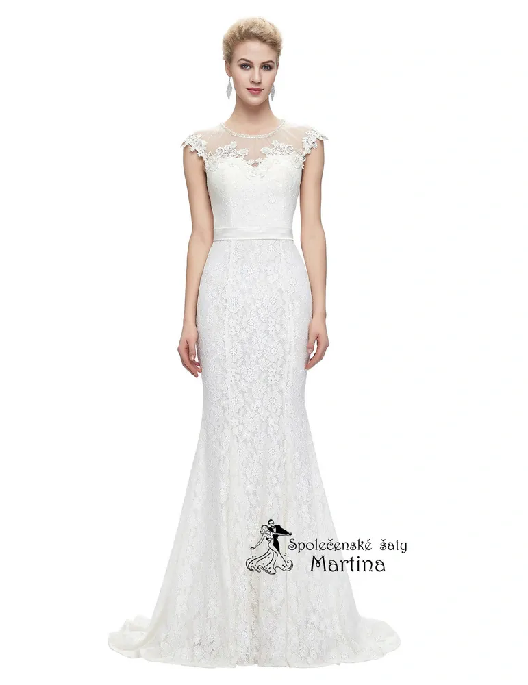 Svatební krajkové šaty trumpetového střihu "Rexanne" - vel. 32