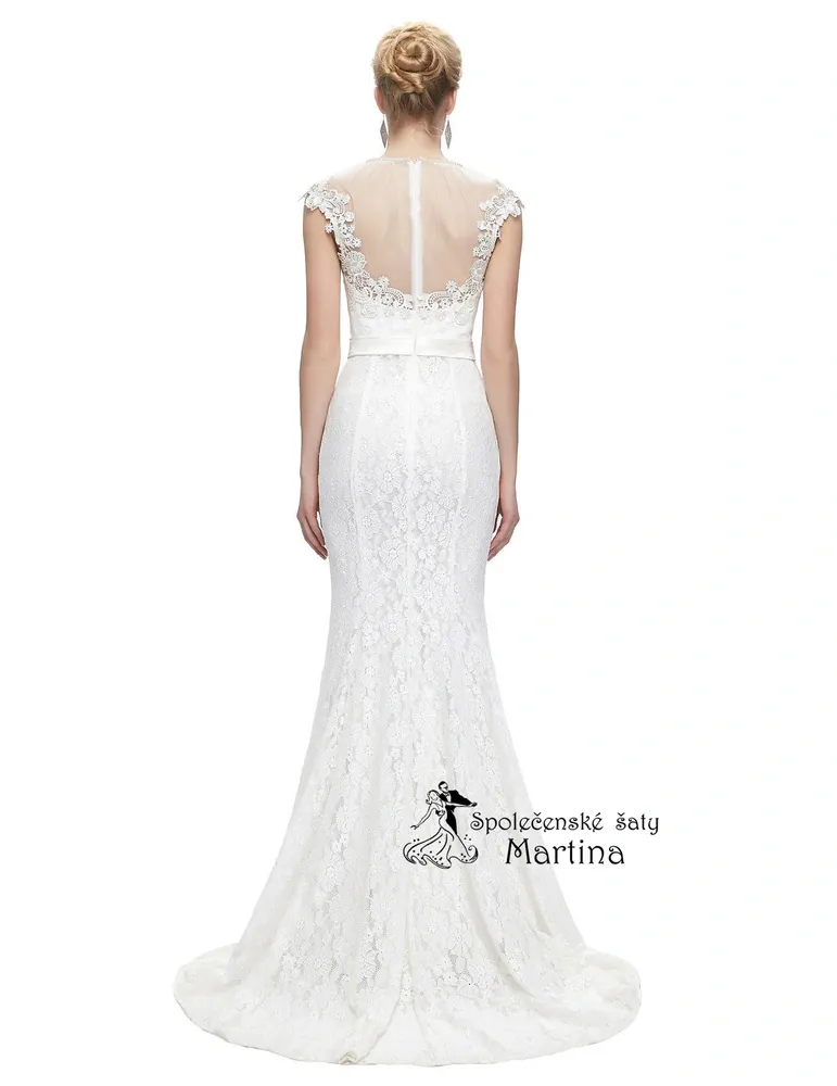 Svatební krajkové šaty trumpetového střihu "Rexanne" - vel. 32