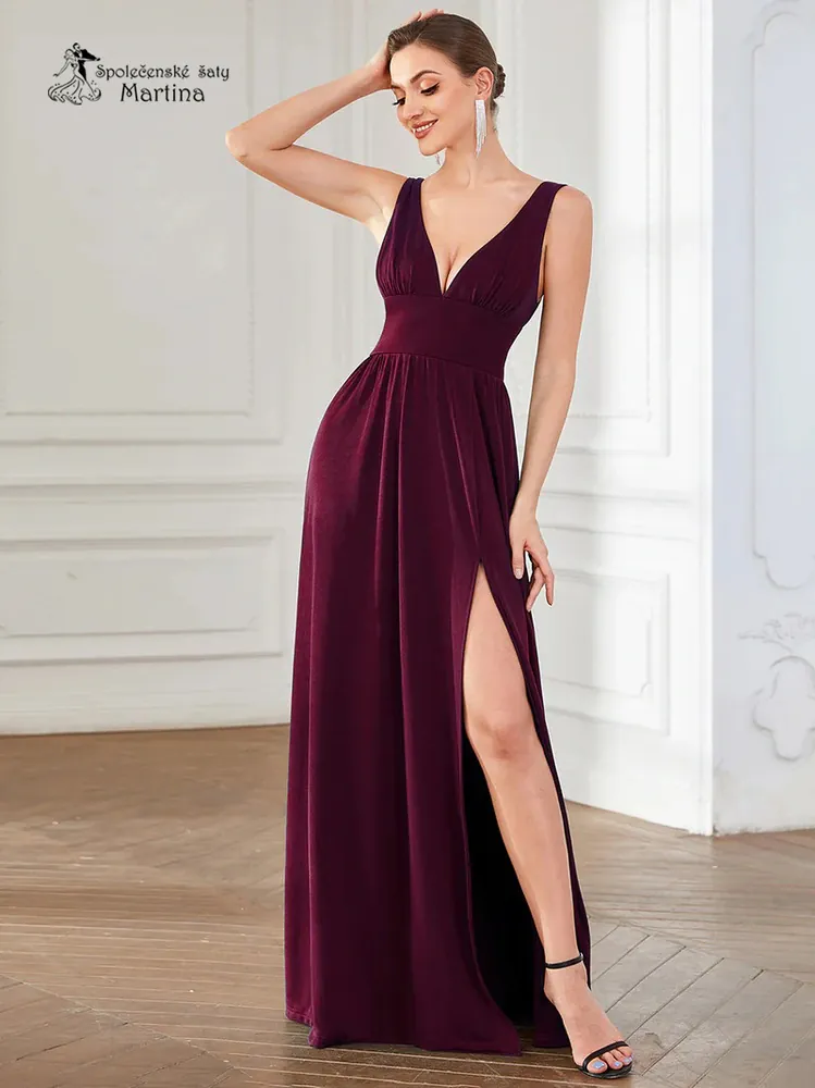 Morušové jednoduché společenské šaty pro svatebního hosta či do tanečních "Fanny" - vel. 38