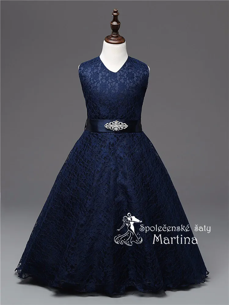 Dívčí šaty "Andrea" - tmavě modré cca 6-7 let - vel. 130