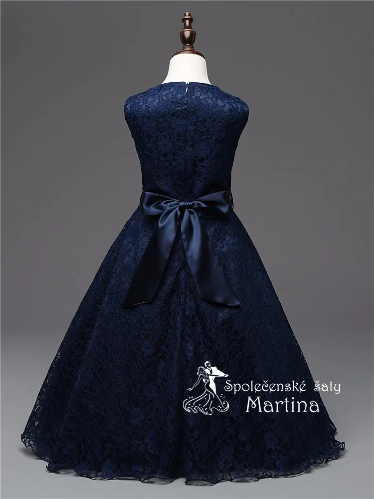 Dívčí šaty "Andrea" - tmavě modré cca 6-7 let - vel. 130