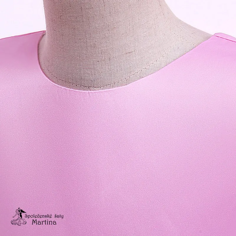Růžové krátké tylovo-saténové šatičky "Šarlotka" - vel. 140