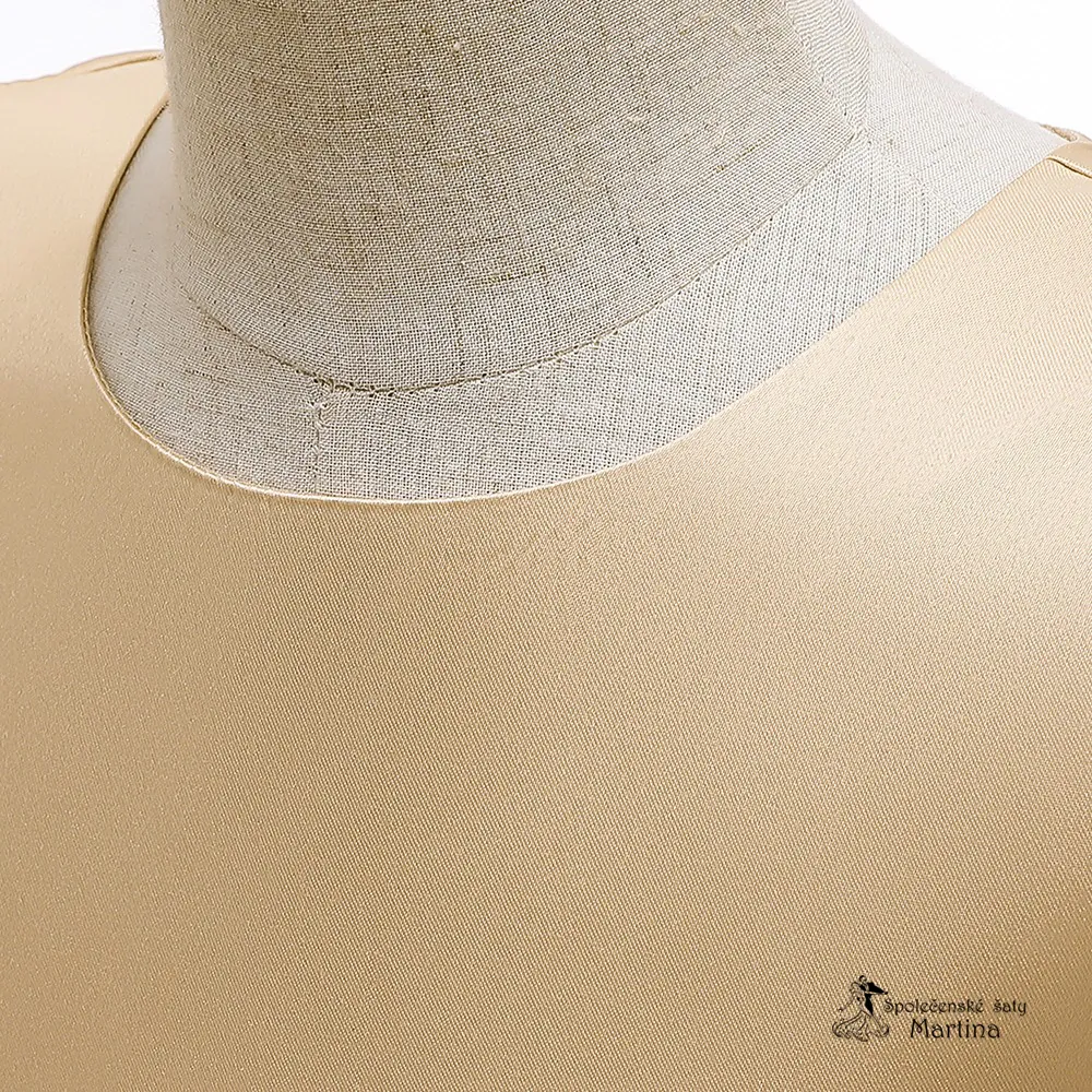 Béžové krátké tylovo-saténové šatičky "Jitka" - vel. 120