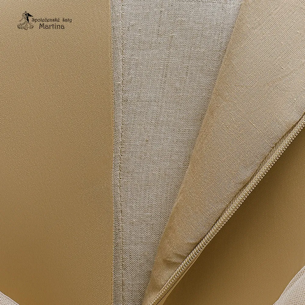 Béžové krátké tylovo-saténové šatičky "Jitka" - vel. 120