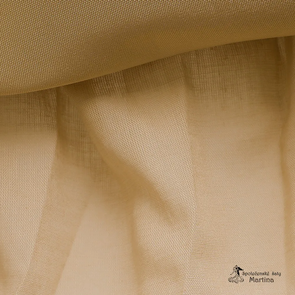 Béžové krátké tylovo-saténové šatičky "Jitka" - vel. 120