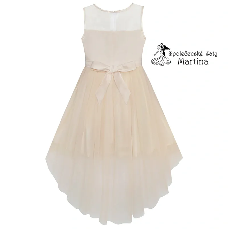 Dívčí šaty "Jindřiška" - champagne - vel. 8