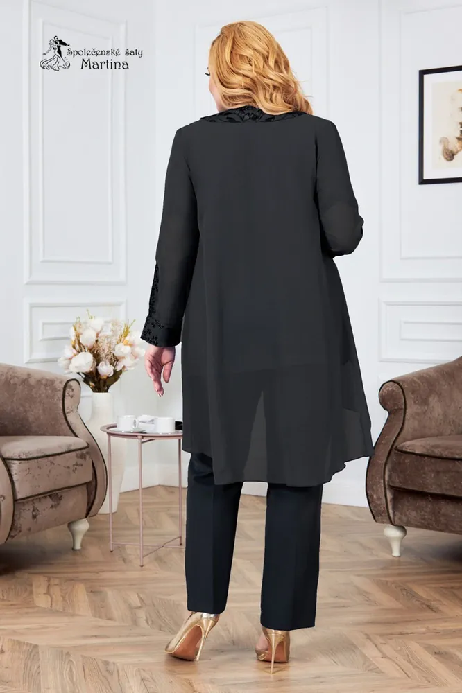 Černý kalhotový kostýmek "Allana" - vel. 46