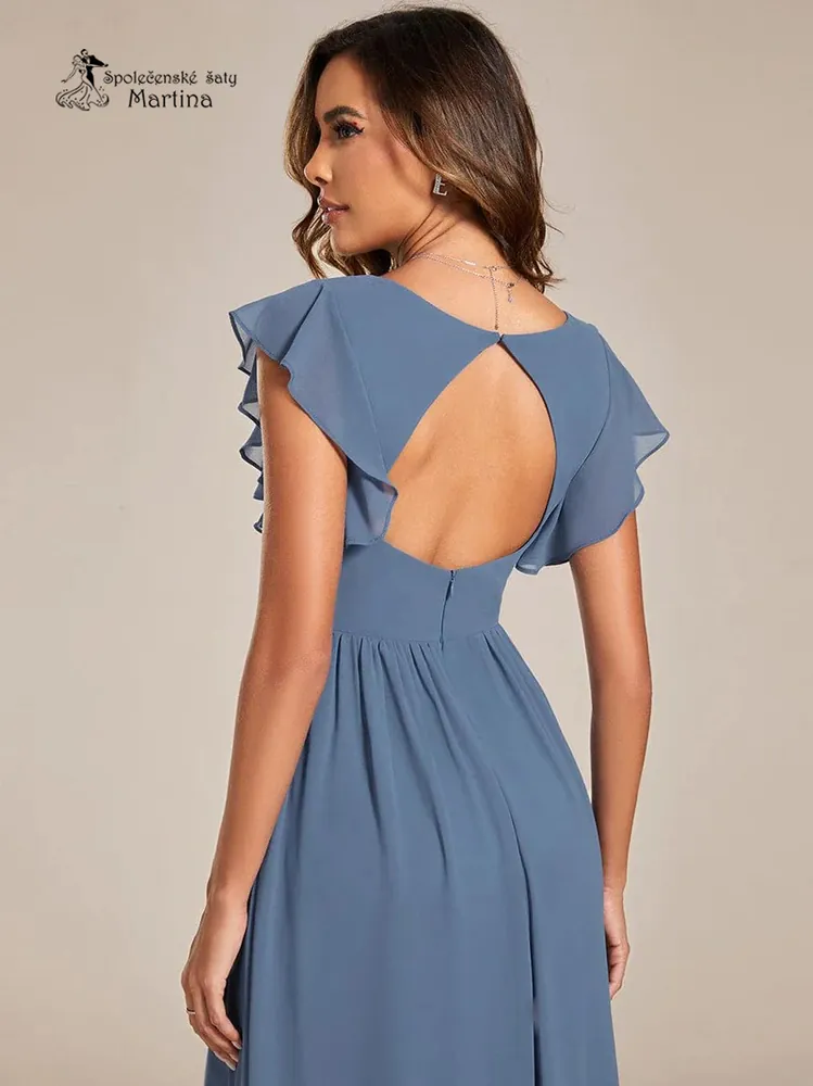Staromodré jednoduché elegantní šifonové šaty s rukávkem "Madison" - vel. 36