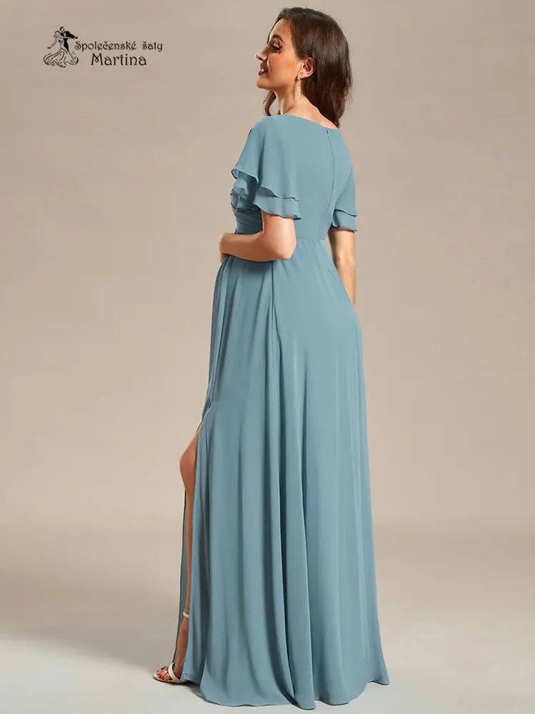 Staromodré těhotenské jednoduché dlouhé společenské šaty "Doris" - vel. 36