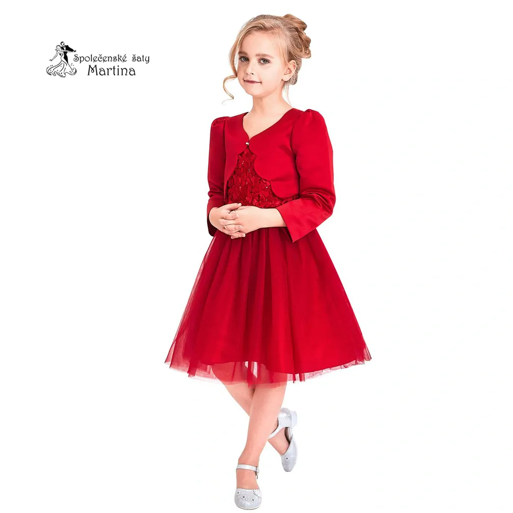 Dívčí šaty "Rozárka" - vínové  vel. 6