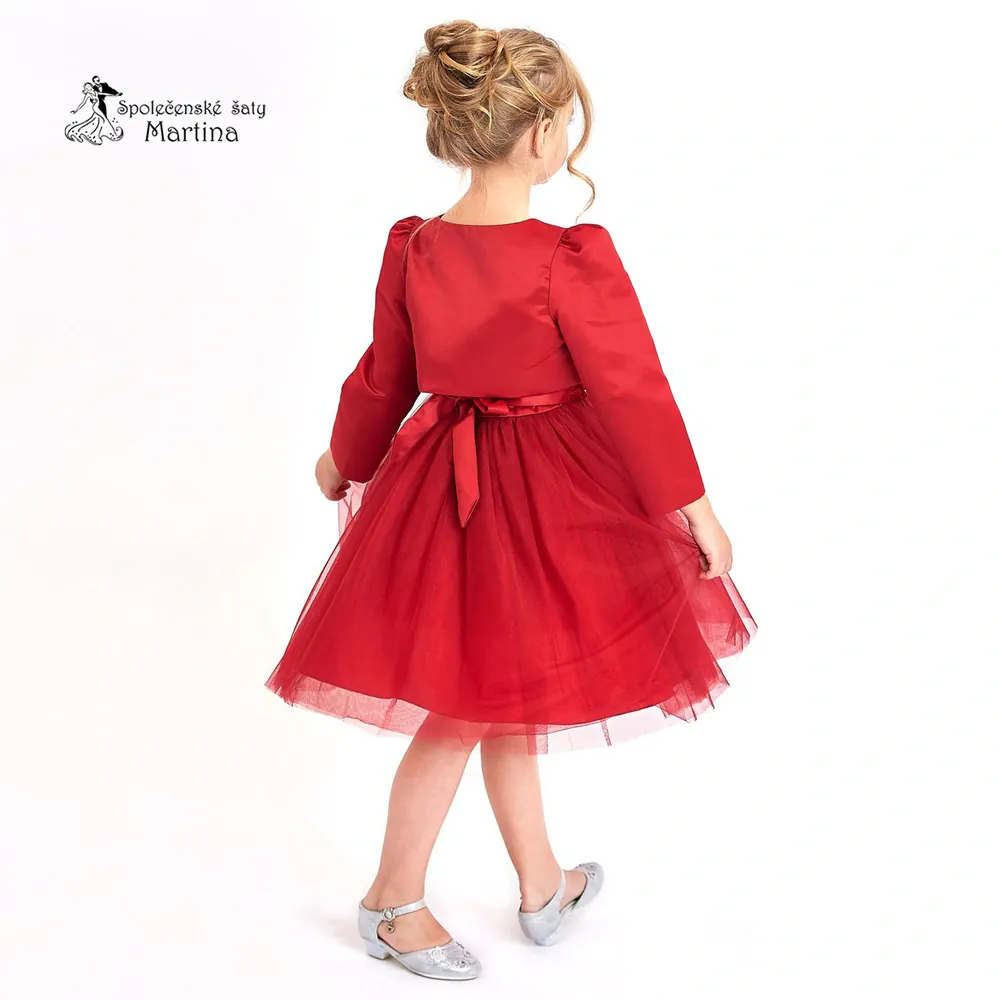 Dívčí šaty "Rozárka" - vínové  vel. 6