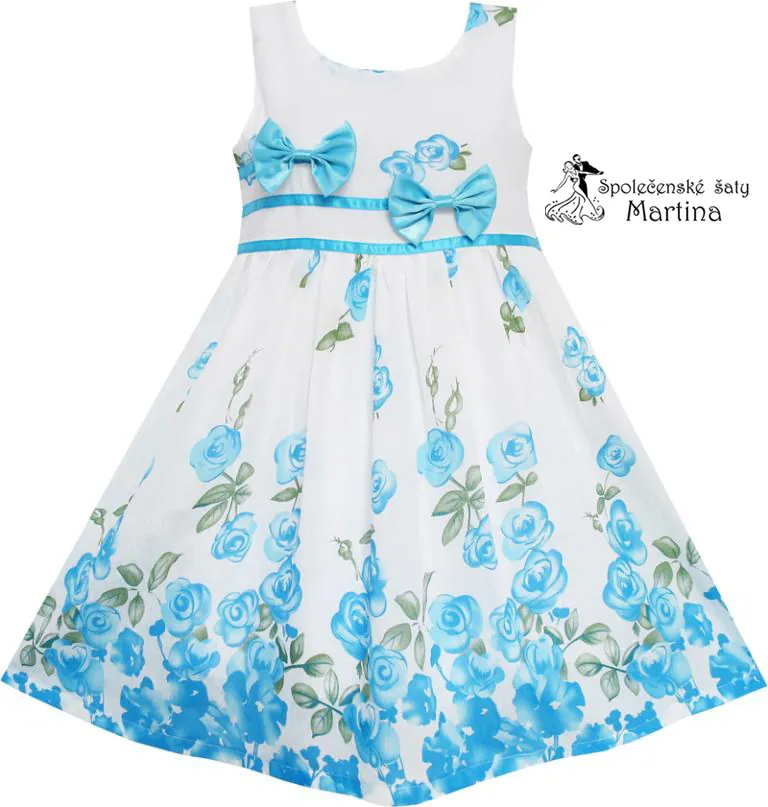 Dívčí šaty "Eliška" - modré vel. 9-10