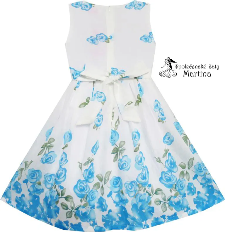 Dívčí šaty "Eliška" - modré vel. 9-10