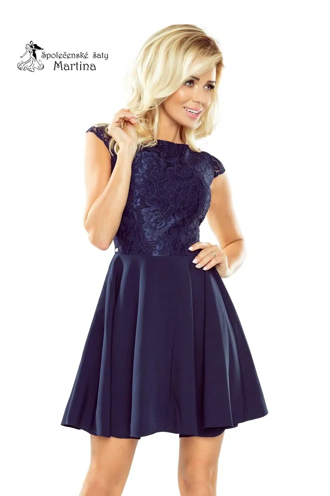 Krátké dámské šaty "Marta" - námořnická modř  vel. XL