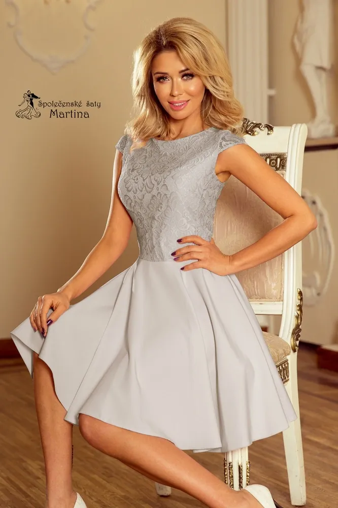 Krátké dámské šaty "Marta" - světle šedé  vel. S