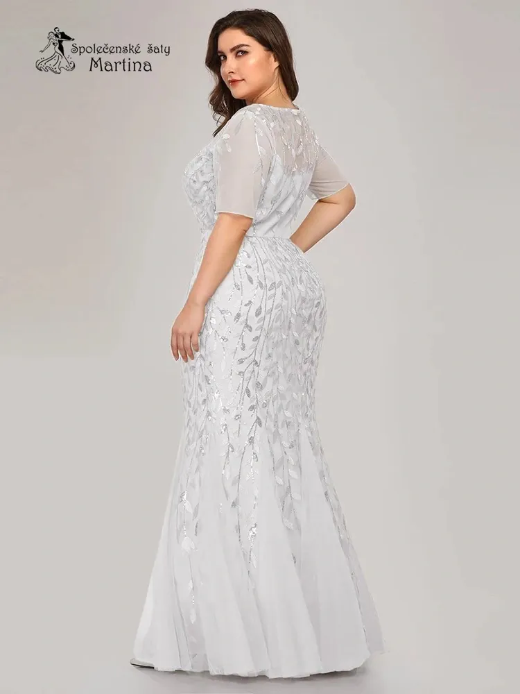 Bílé svatební šaty "Charlie" s jemným vzorem - vel. 50