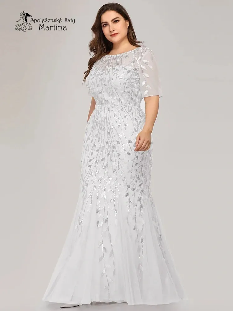 Bílé svatební šaty "Charlie" s jemným vzorem - vel. 50