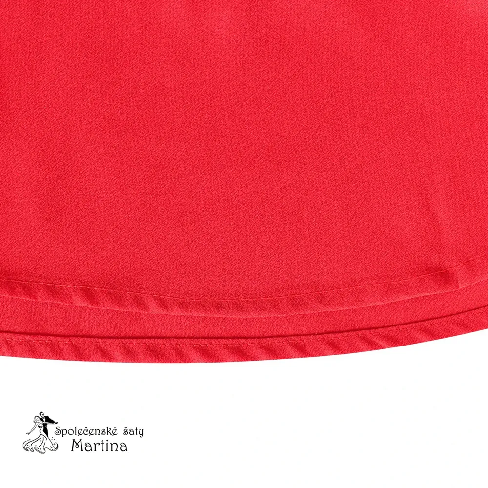 Červené dívčí šifonové šaty "Petra" 6-14 let - vel. 12