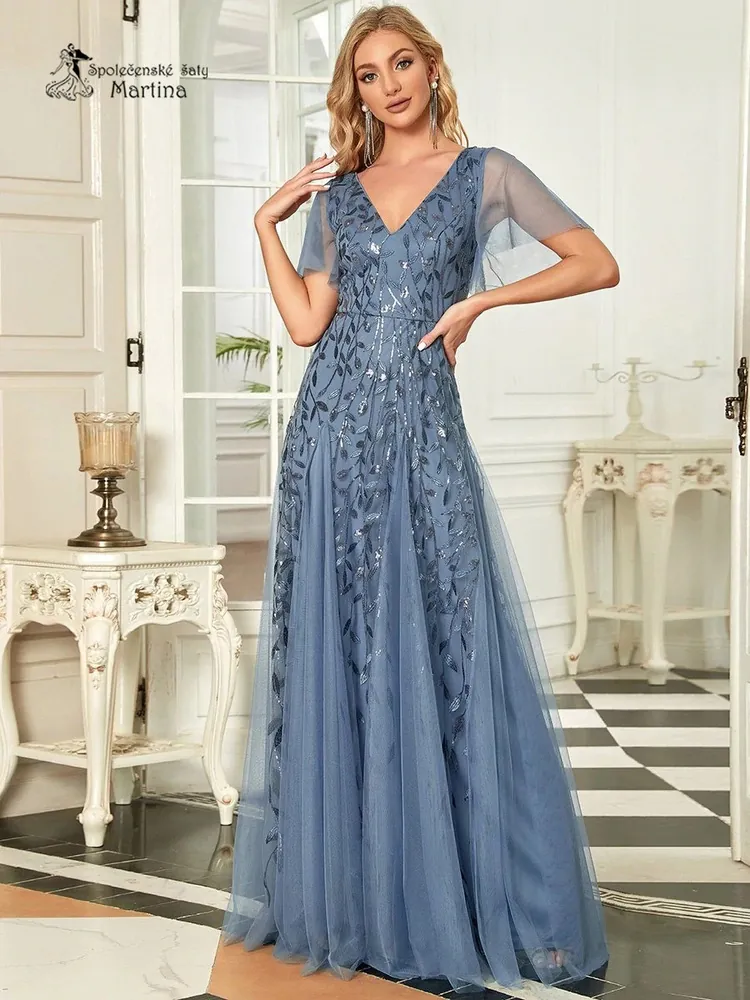 Dusty navy společenské šaty "Kim"