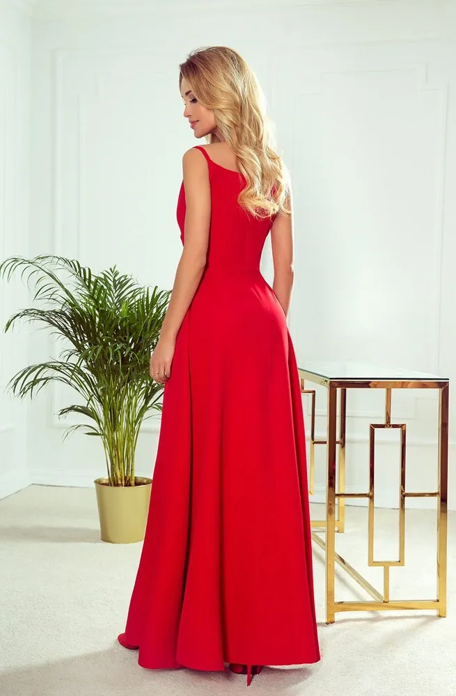 Elegantní červené dlouhé šaty "Betty" - vel. S